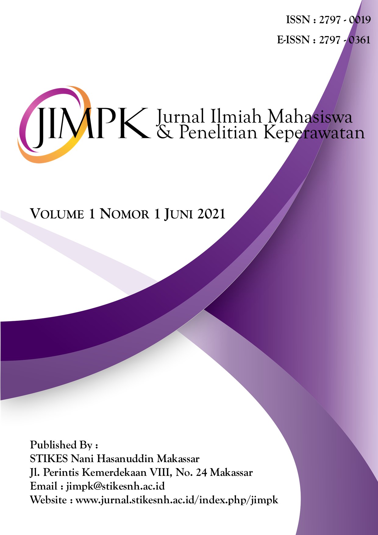 					View Vol. 1 No. 1 (1): Jurnal Ilmiah Mahasiswa & Penelitian Keperawatan
				